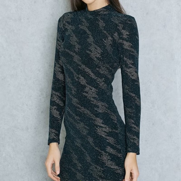 Topshop Lightning Glitter Mini‎ Dress Size 8 - Picture 2 of 14